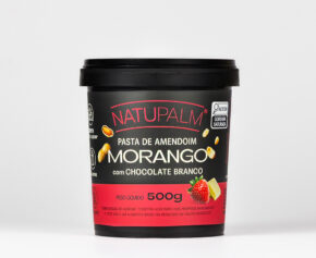 PASTA DE AMENDOIM MORANGO COM CHOCOLATE BRANCO 500G